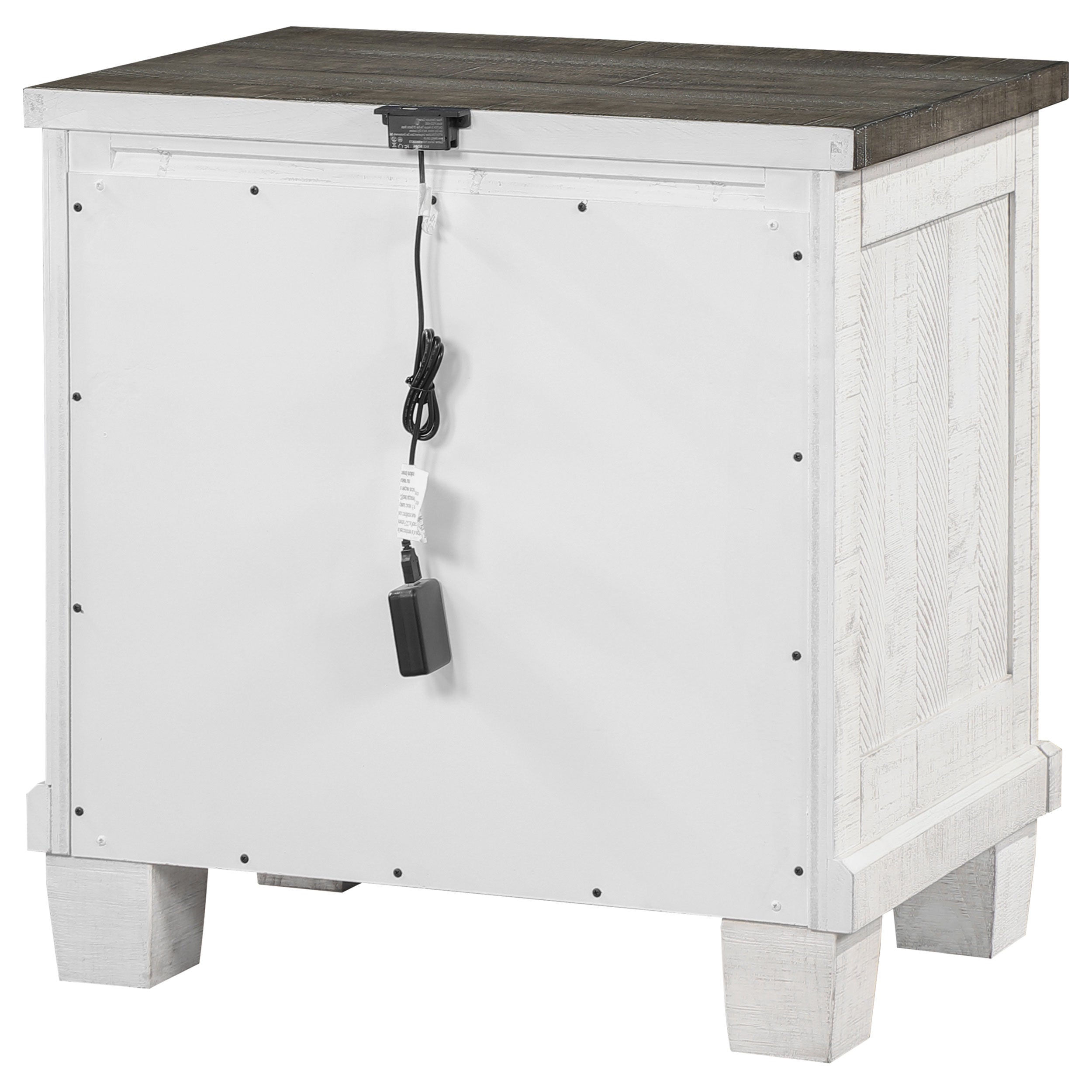 Coaster Lilith 2-drawer Nightstand Distressed Grey and White Default Title