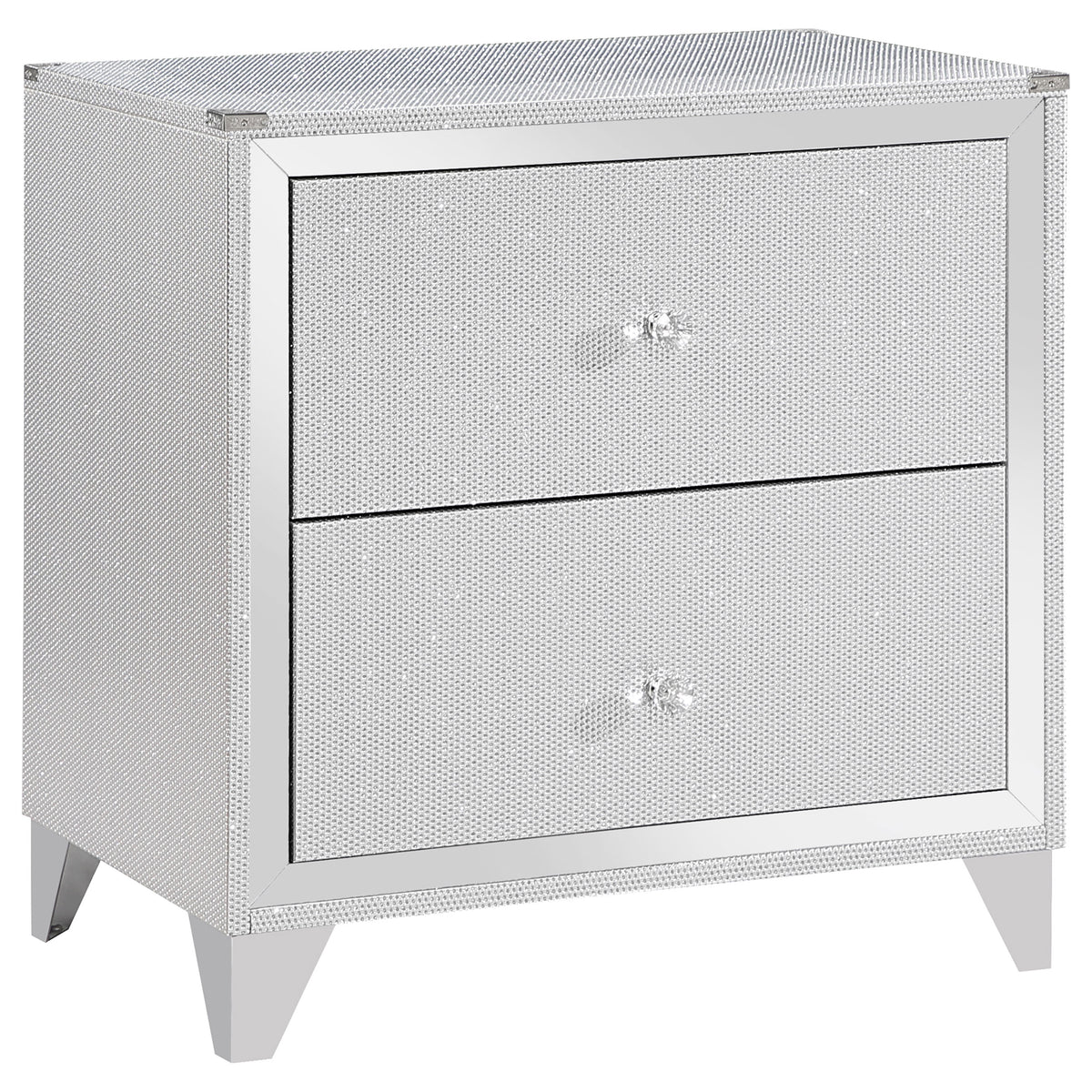 Coaster Larue 2-drawer Nightstand with USB Port Silver Default Title