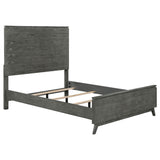 Coaster Nathan High Headboard Panel Bed Grey Eastern King