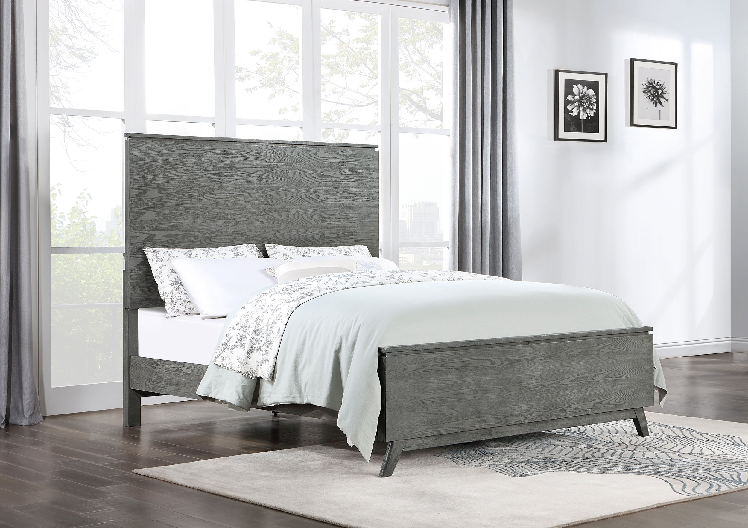 Coaster Nathan High Headboard Panel Bed Grey Cal King