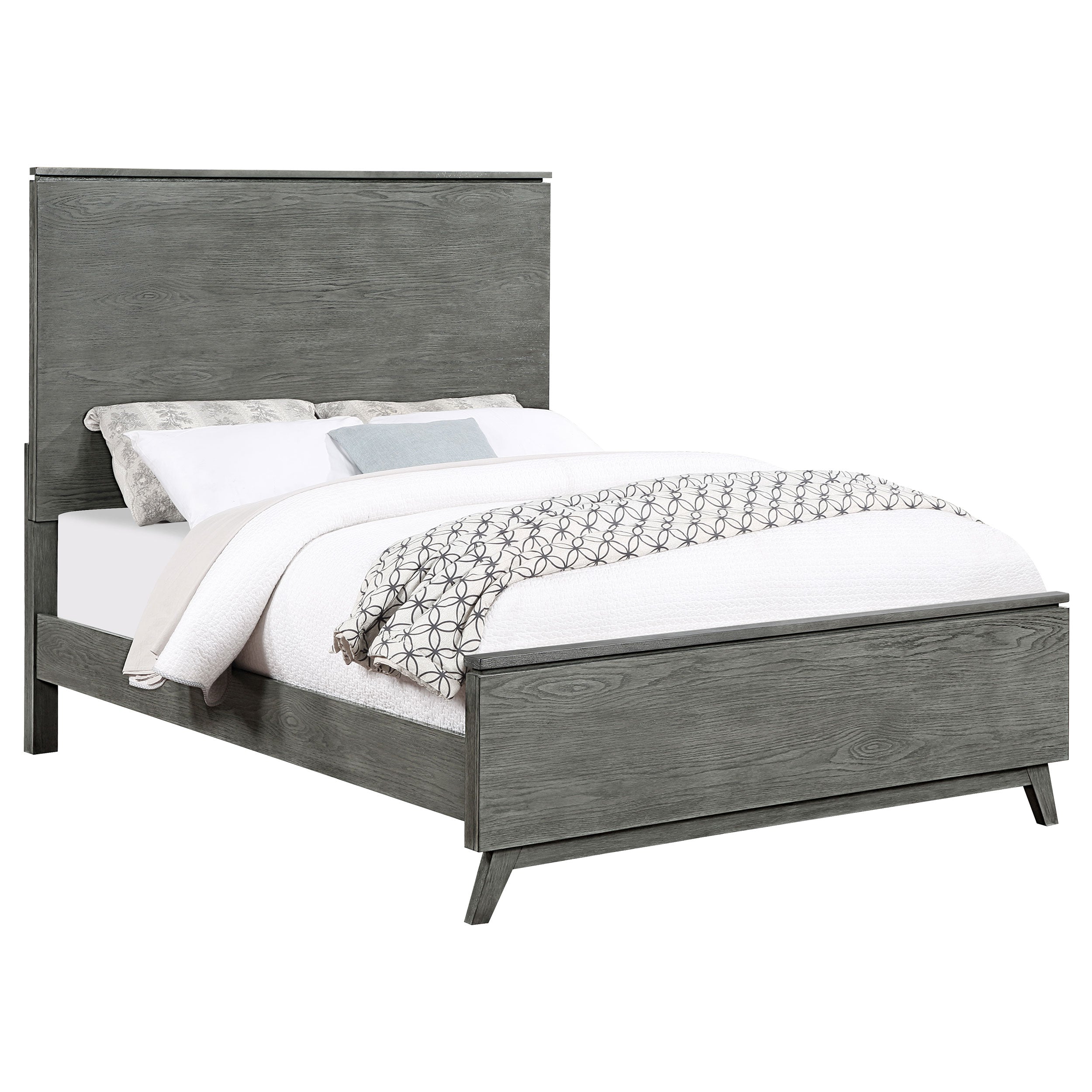 Coaster Nathan High Headboard Panel Bed Grey Cal King