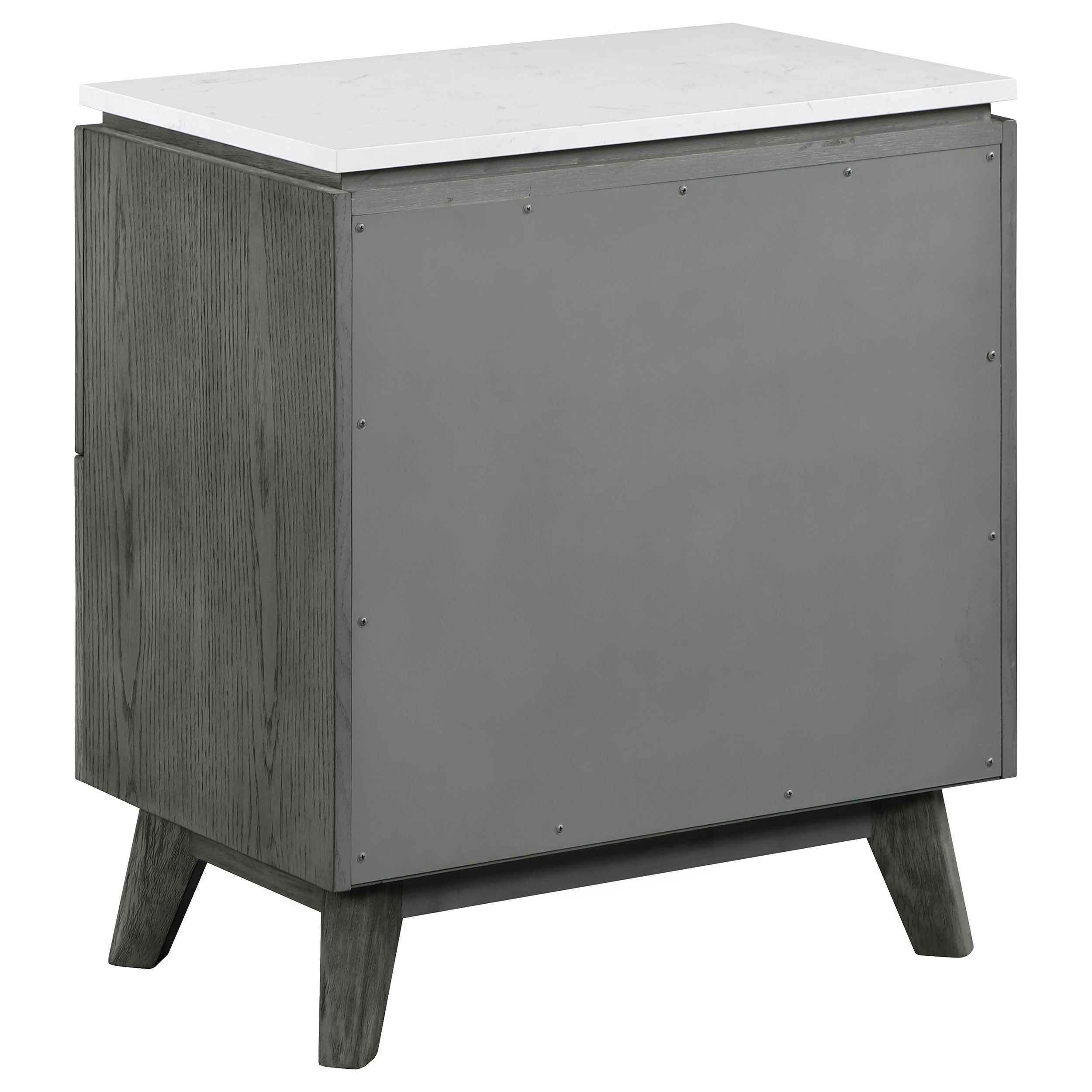 Coaster Nathan 2-drawer Nightstand with USB Port White Marble and Grey Default Title