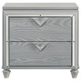 Coaster Veronica 2-drawer Nightstand Bedside Table Light Silver Default Title