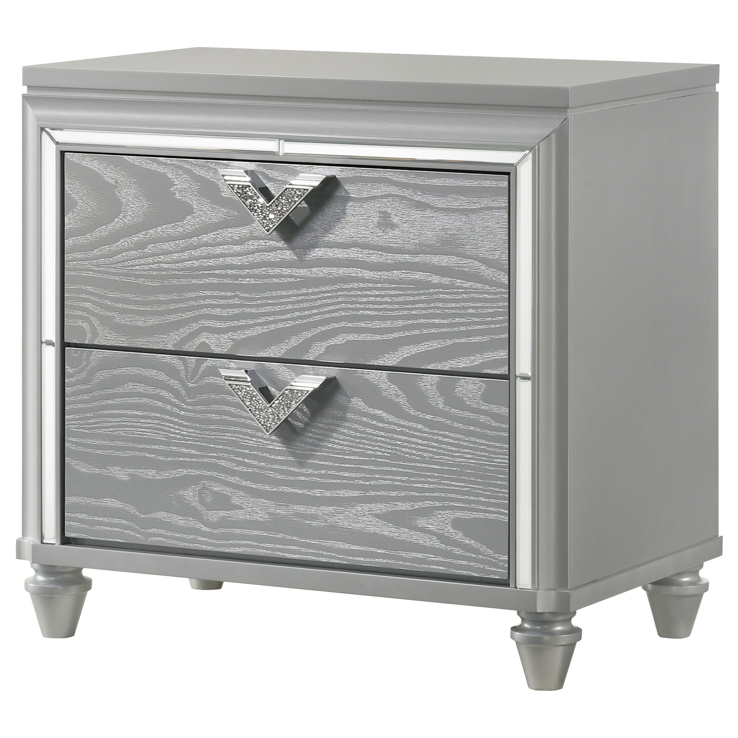 Coaster Veronica 2-drawer Nightstand Bedside Table Light Silver Default Title