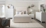 Coaster Anastasia Boucle Upholstered Bedroom Set Pearl White and Beige Eastern King Set of 5