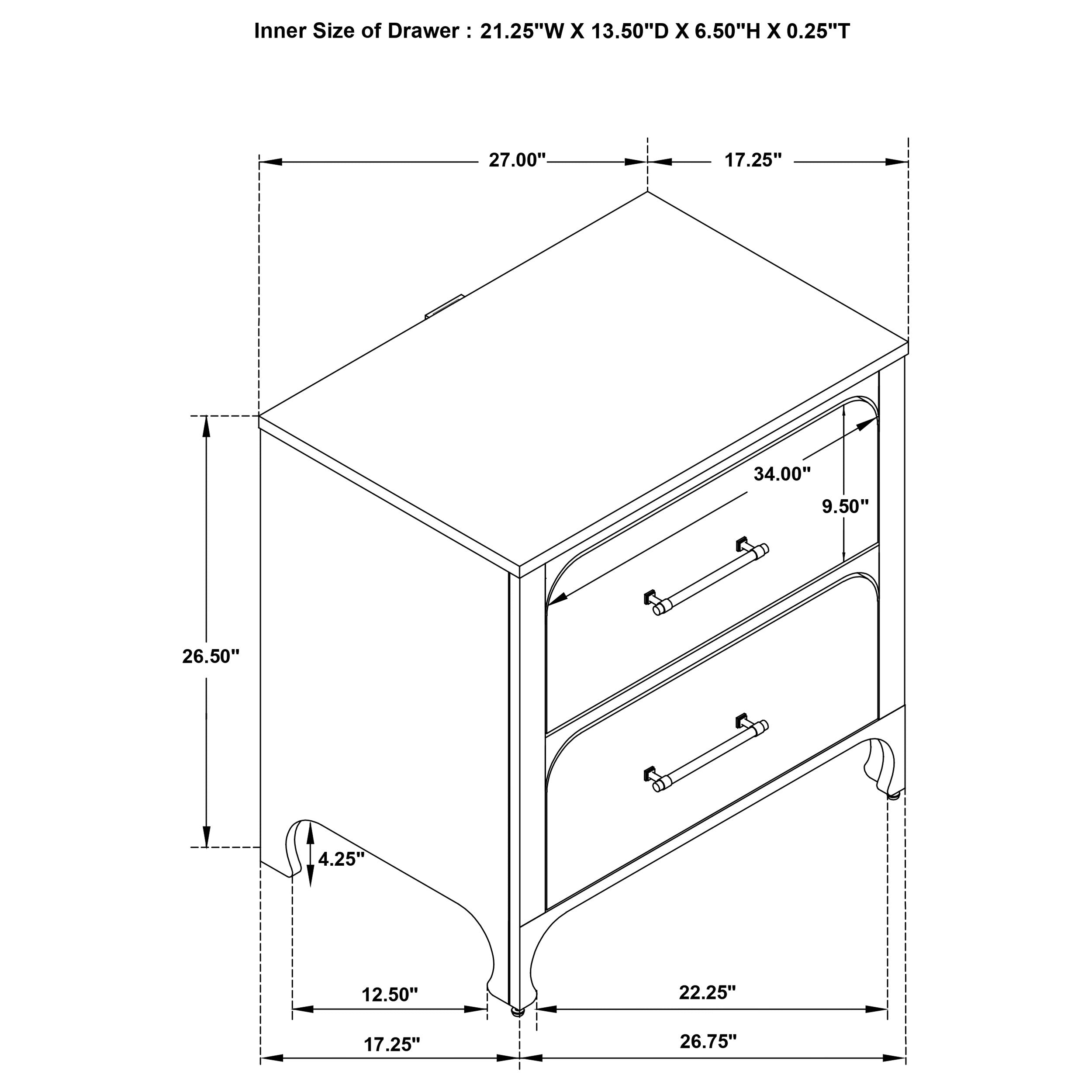 Coaster Anastasia 2-drawer Nightstand Bedside Table Pearl White Default Title