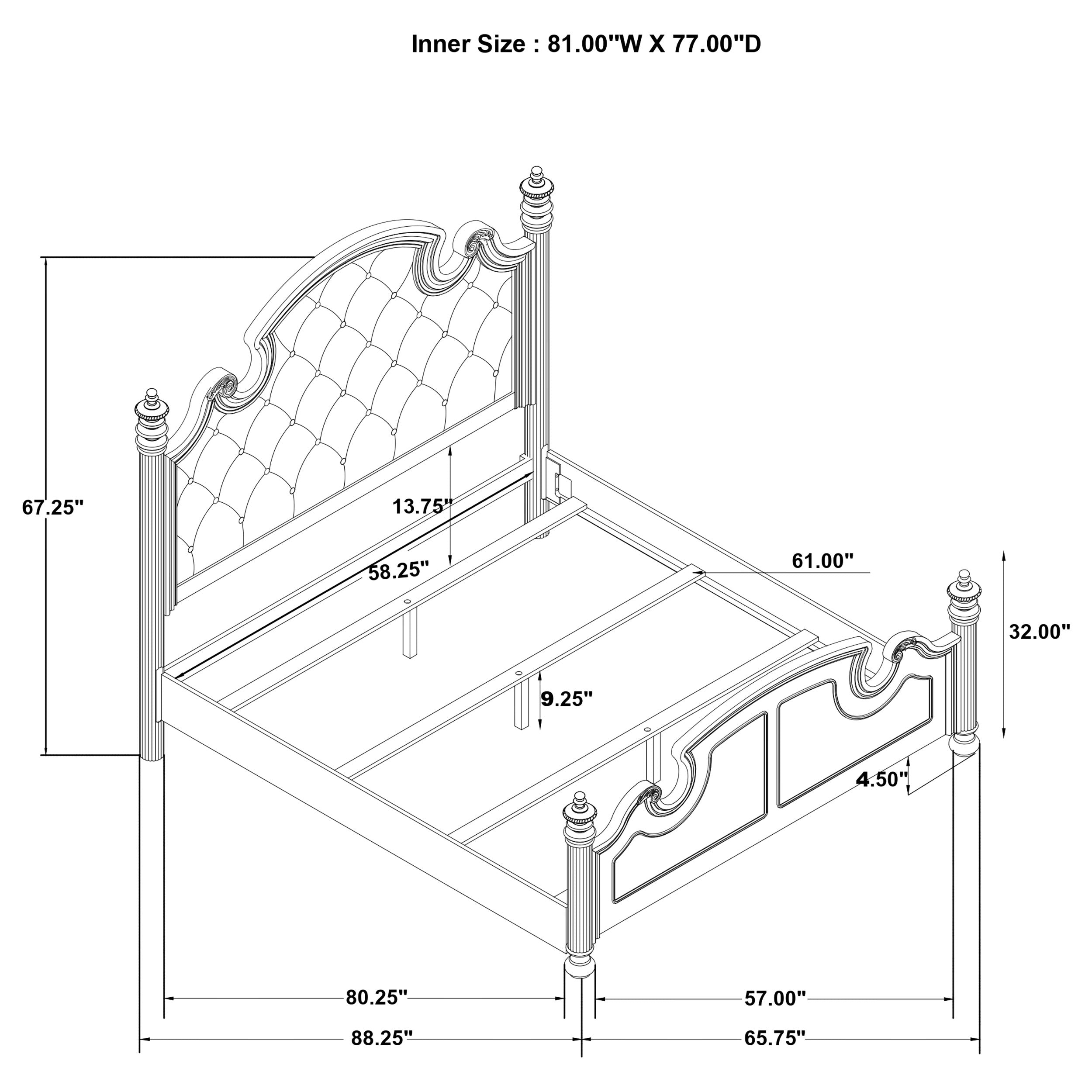 Coaster Celina Bed with Upholstered Headboard Black and Beige King