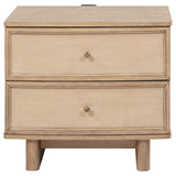 Kailani 2-drawer Nightstand Bedside Table Beige Oak