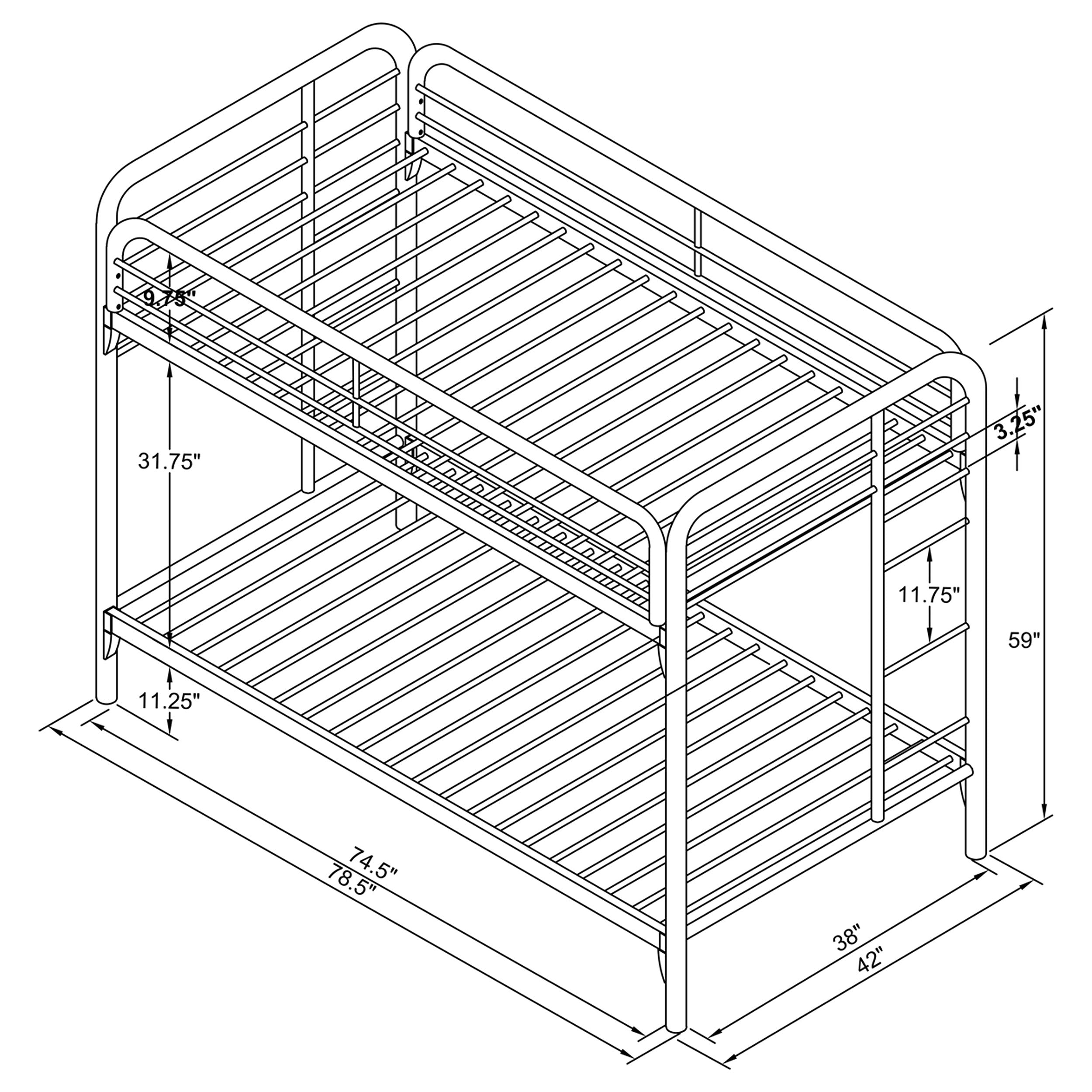 Coaster Morgan Twin Over Twin Bunk Bed Blue Default Title