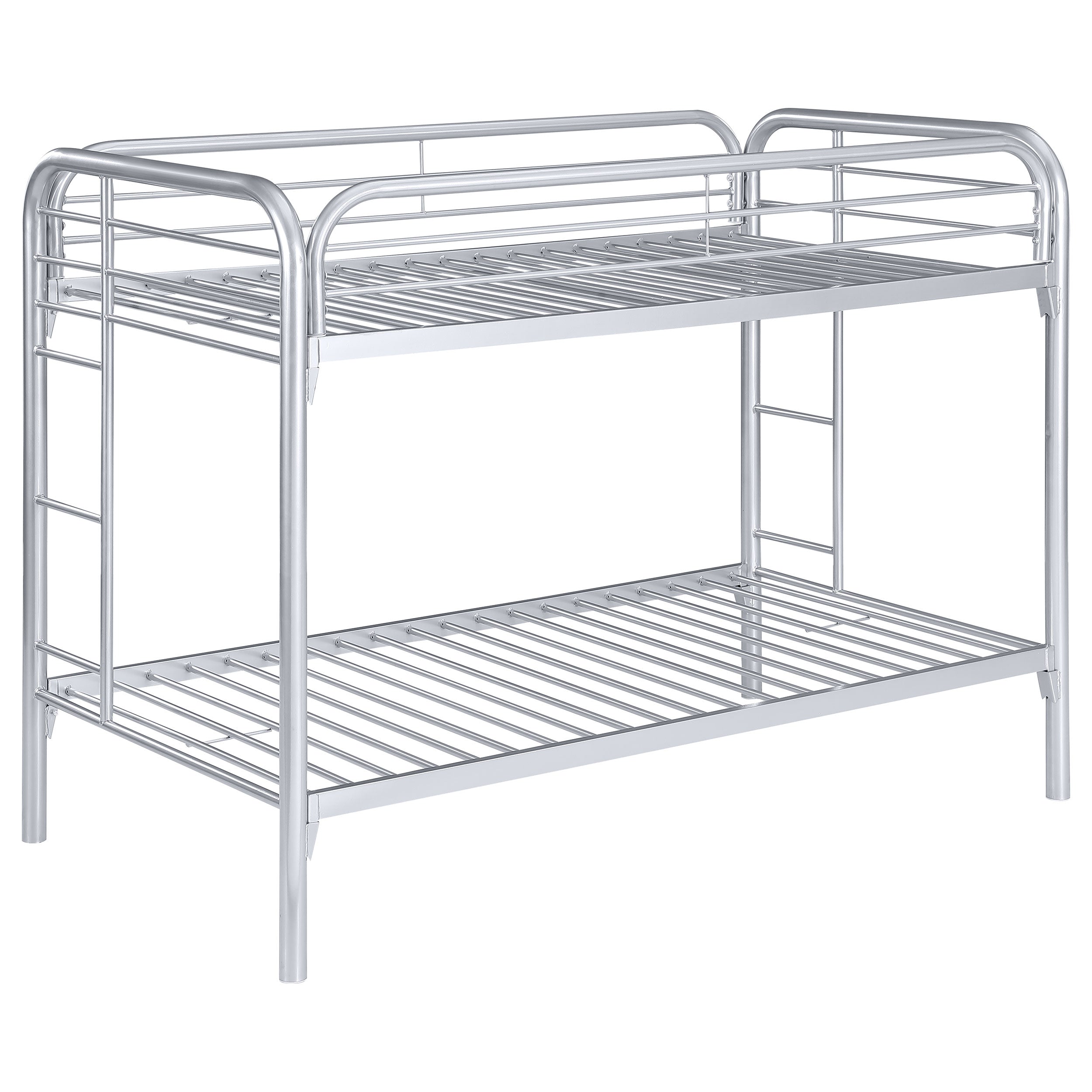 Coaster Morgan Twin Over Twin Bunk Bed Silver Default Title