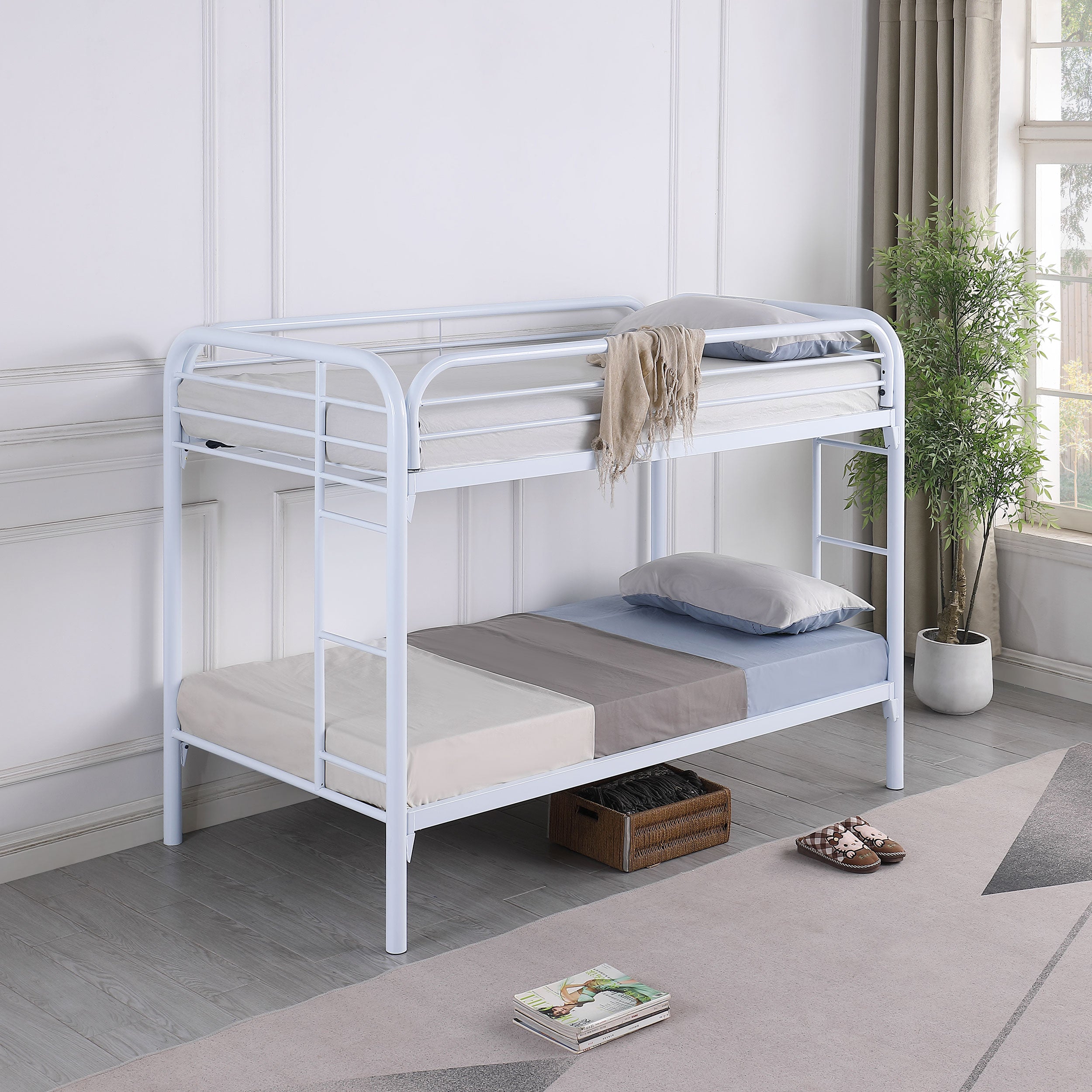 Coaster Morgan Twin Over Twin Bunk Bed White Default Title