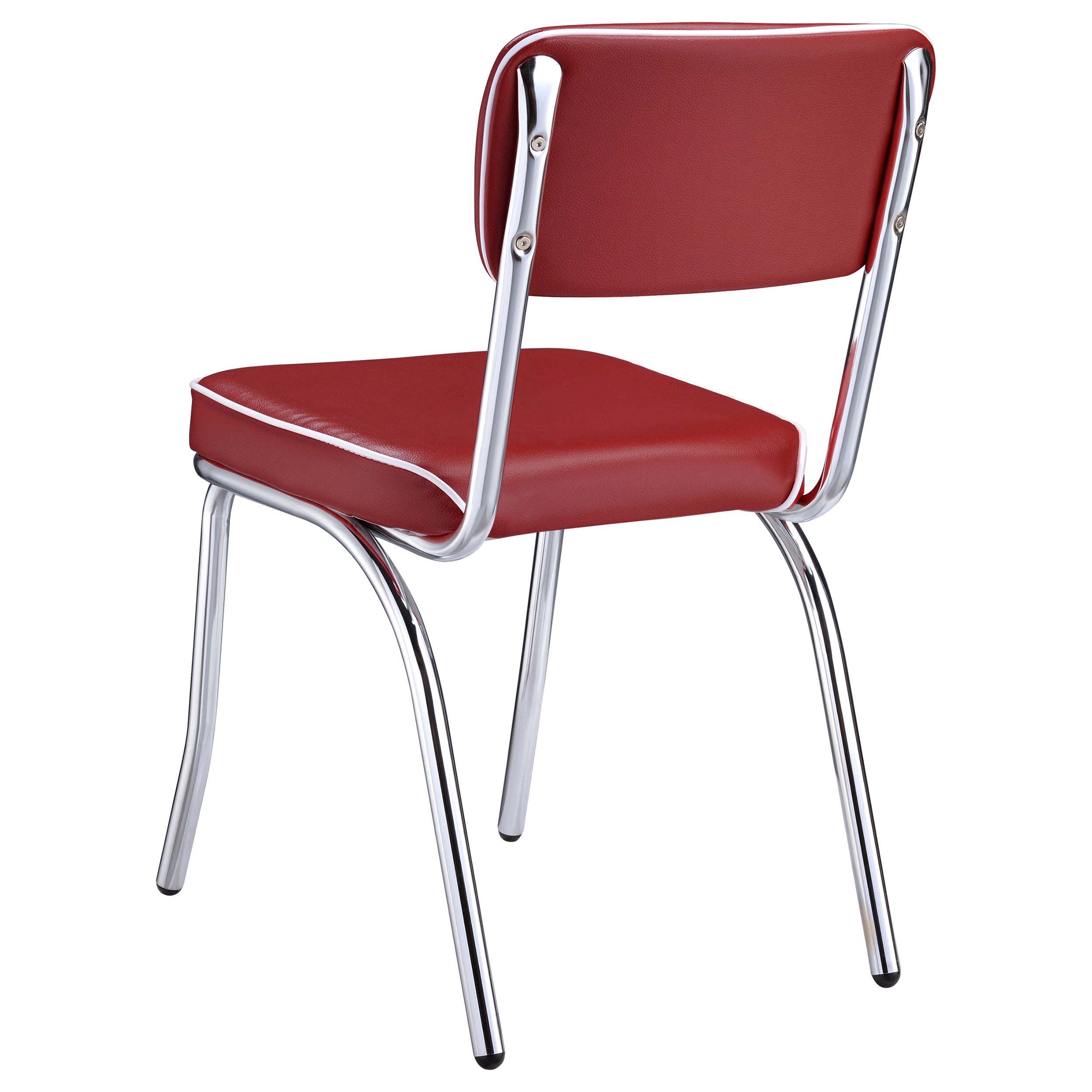 Coaster Retro Open Back Side Chairs Black and Chrome (Set of 2) Red