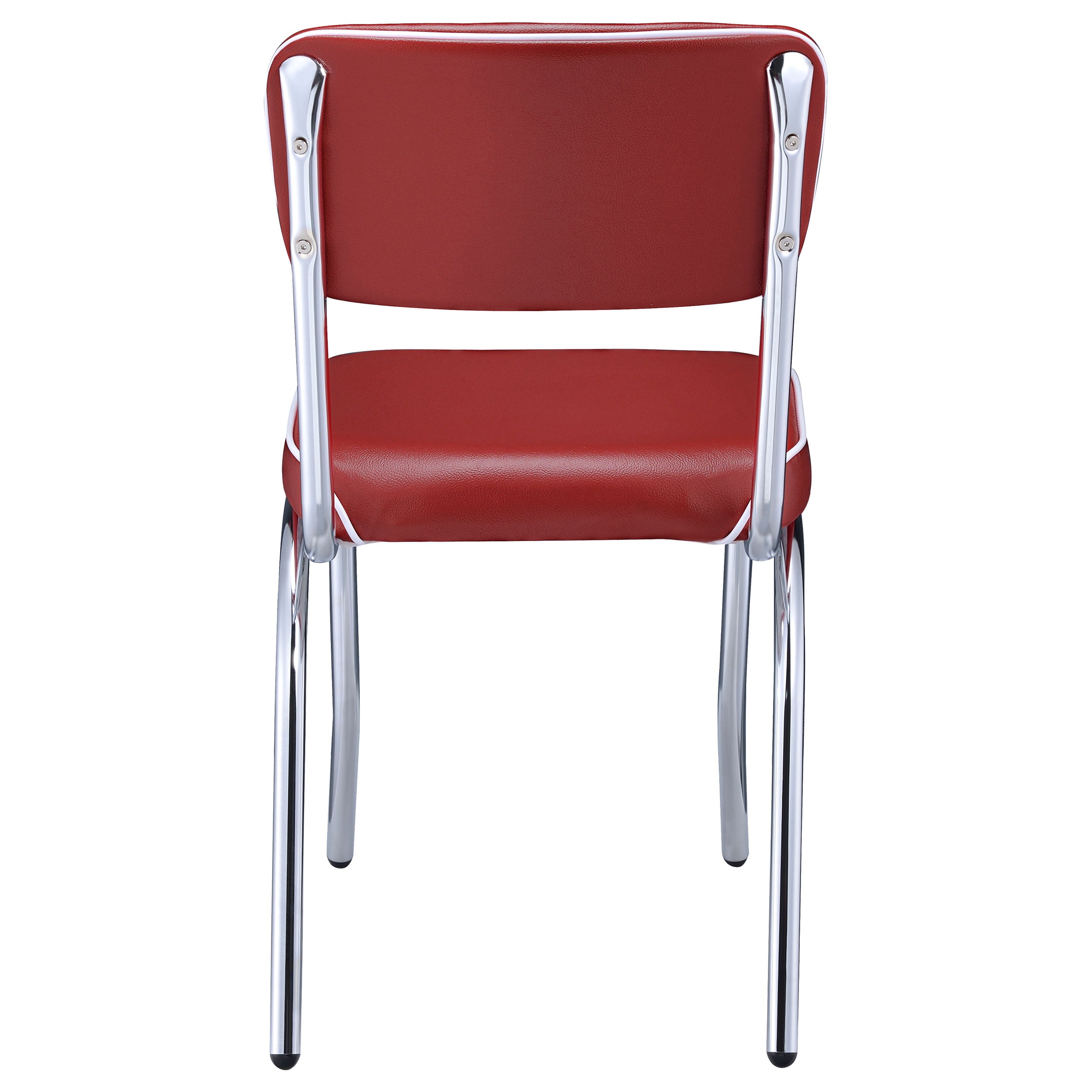 Coaster Retro Open Back Side Chairs Black and Chrome (Set of 2) Red