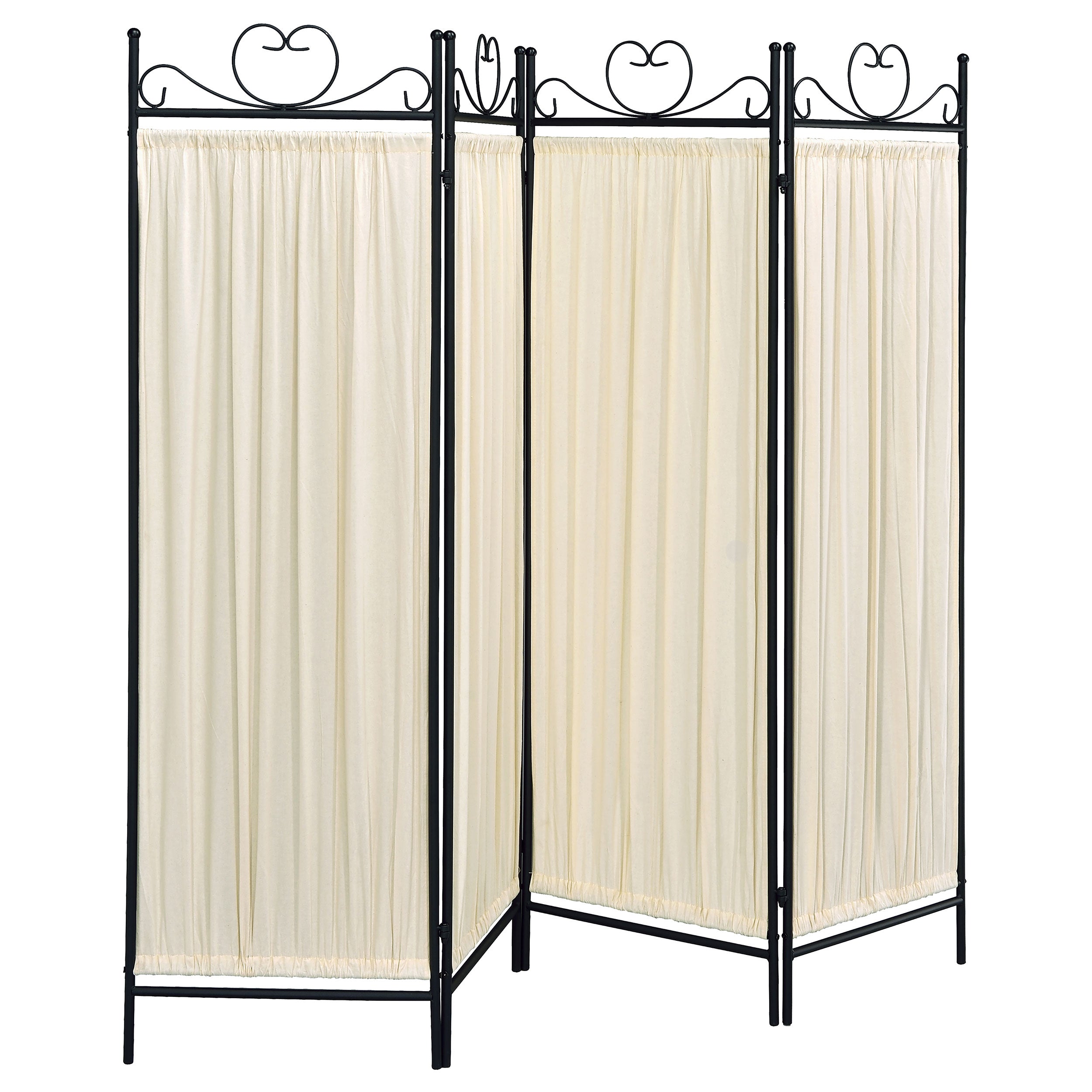 Coaster Dove 4-panel Folding Screen Beige and Black Default Title