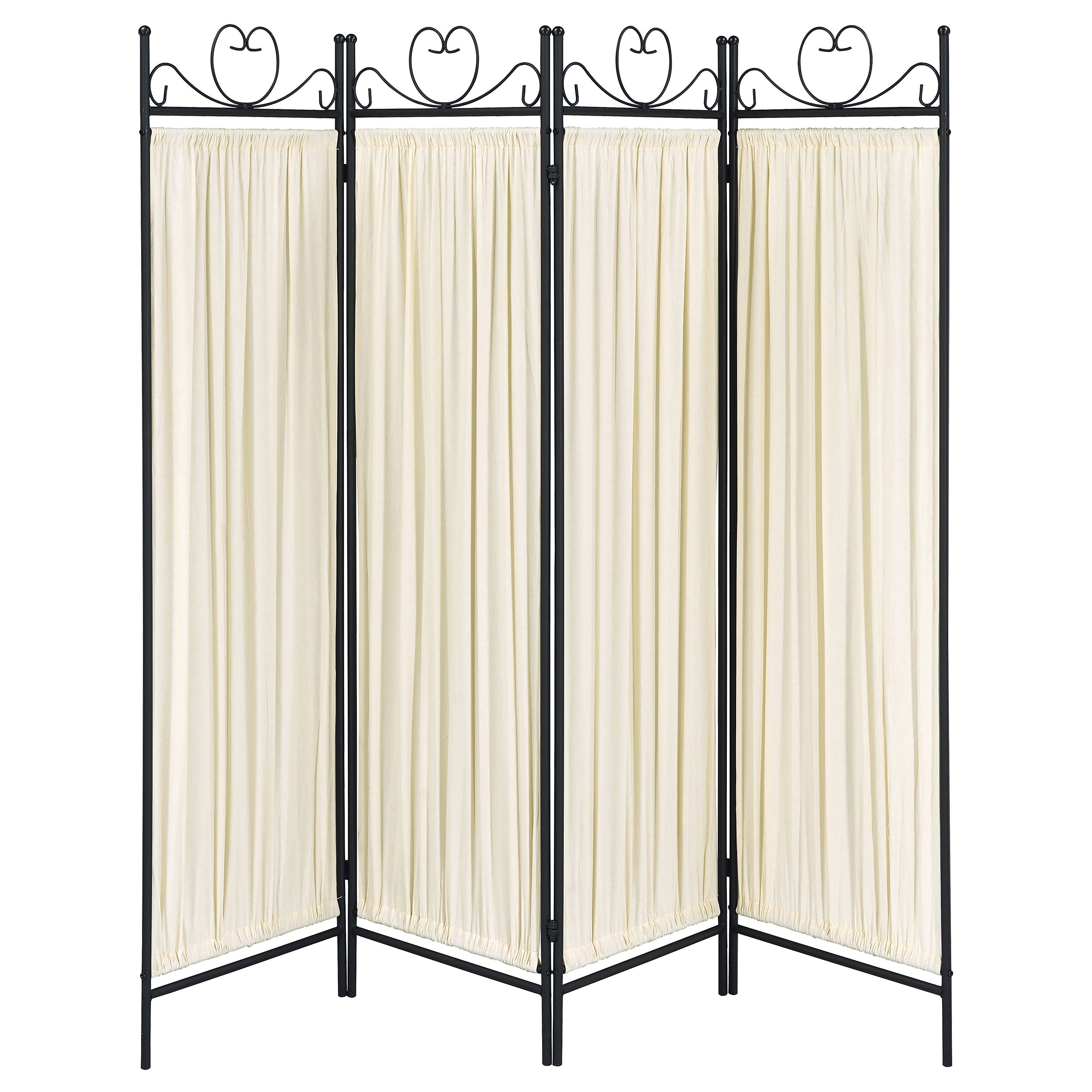 Coaster Dove 4-panel Folding Screen Beige and Black Default Title