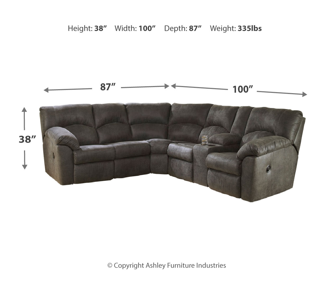 Tambo 2-Piece Sectional with Recliner