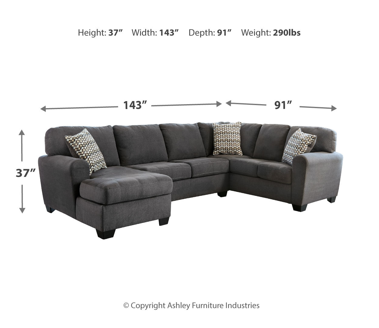 Ambee 3-Piece Sectional with Ottoman