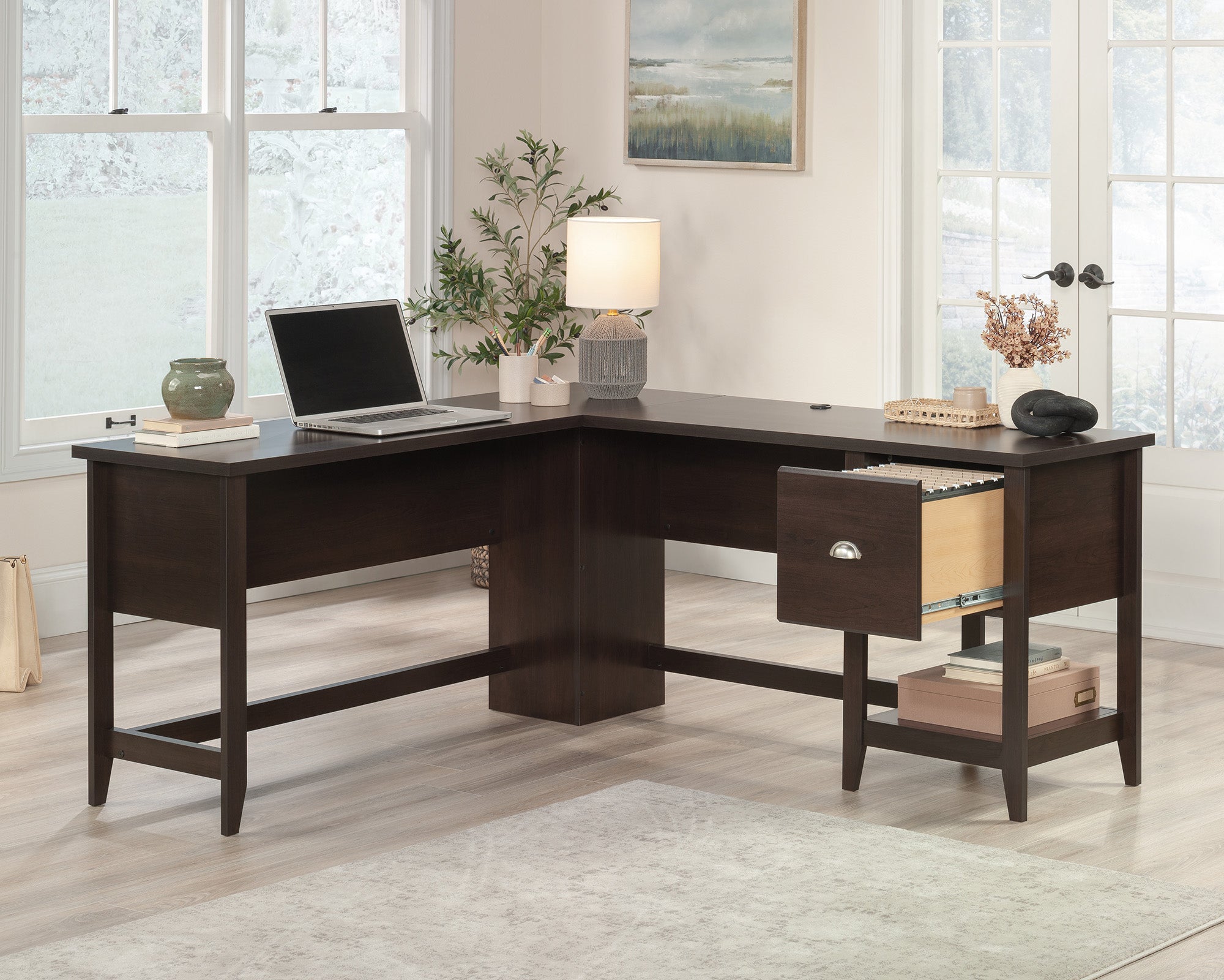 Summit Station  L-Shaped Home Office Desk with Drawer