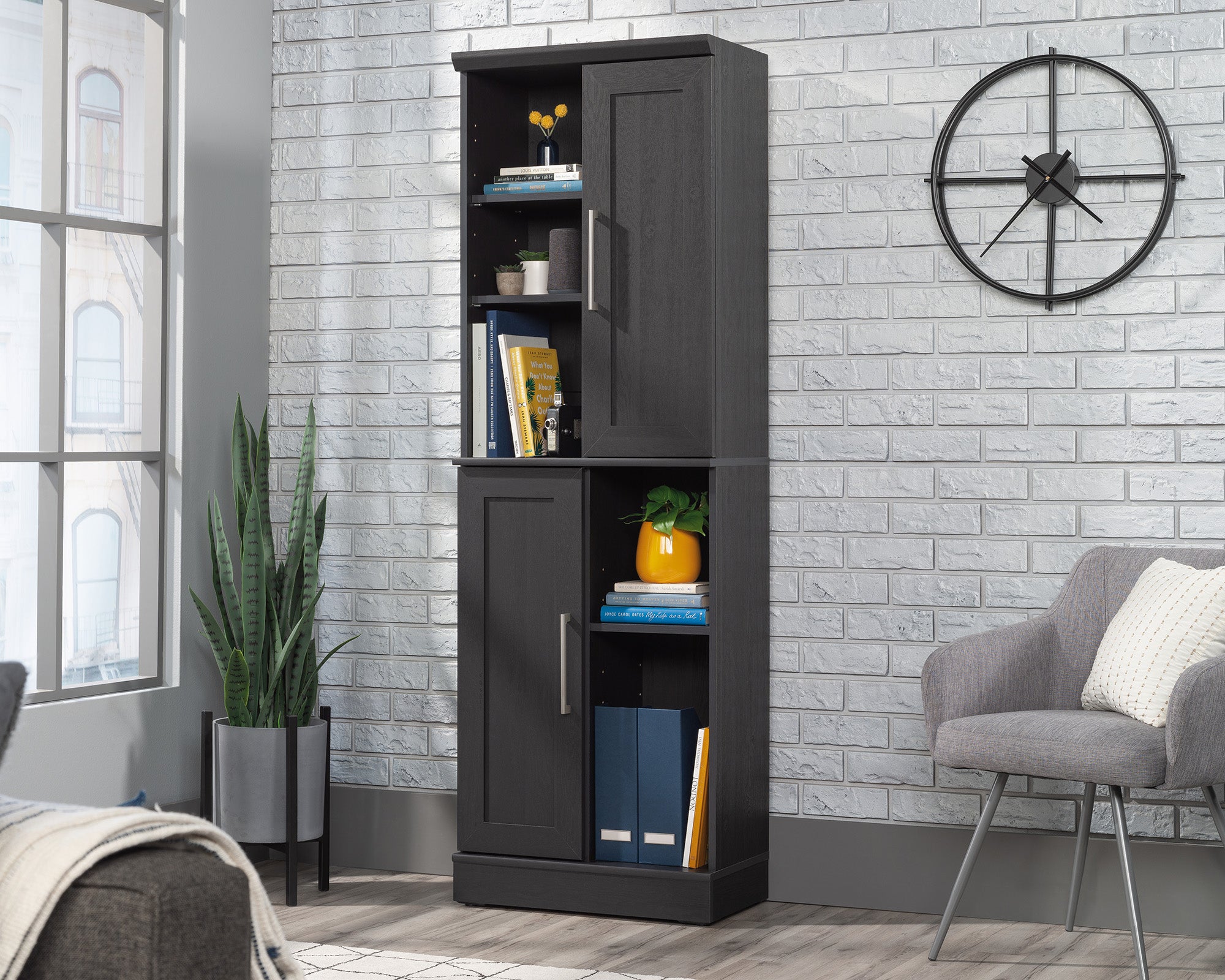 HomePlus 2-Door Storage Cabinet in Raven Oak