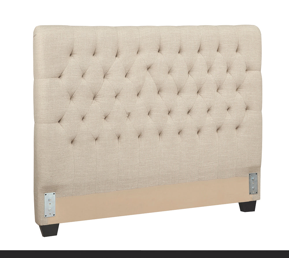 Coaster Chloe Tufted Upholstered Headboard Oatmeal Default Title