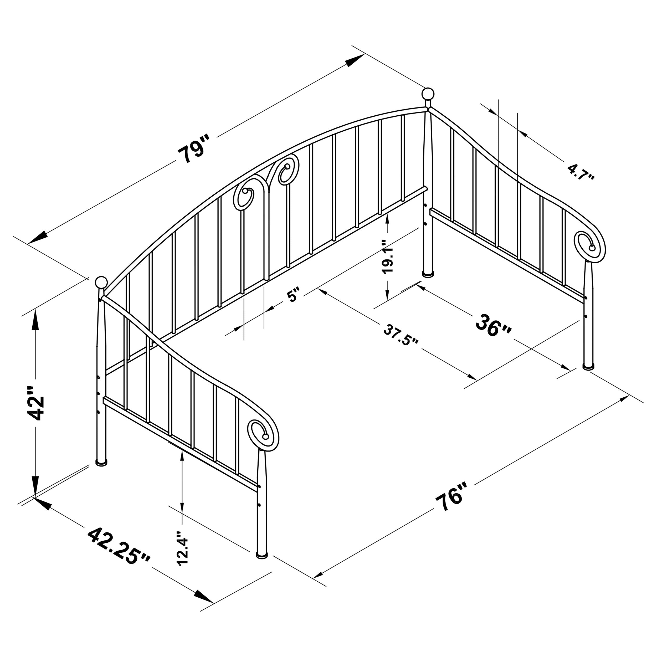 Coaster Grover Twin Metal Daybed Black Default Title