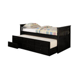 Coaster Rochford Twin Captain's Daybed with Storage Trundle Black Black