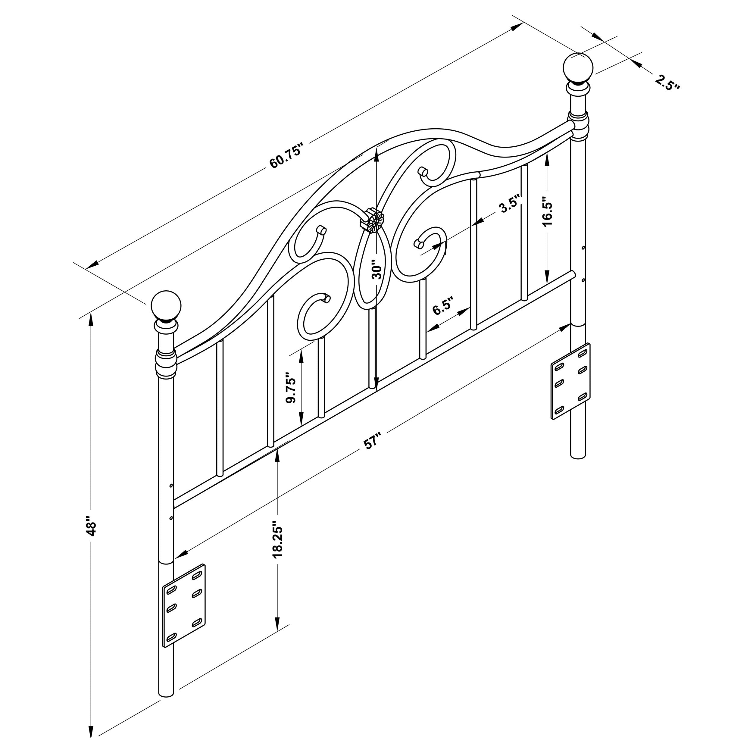 Coaster Bailey / Full Metal Headboard Black and Bronze Default Title