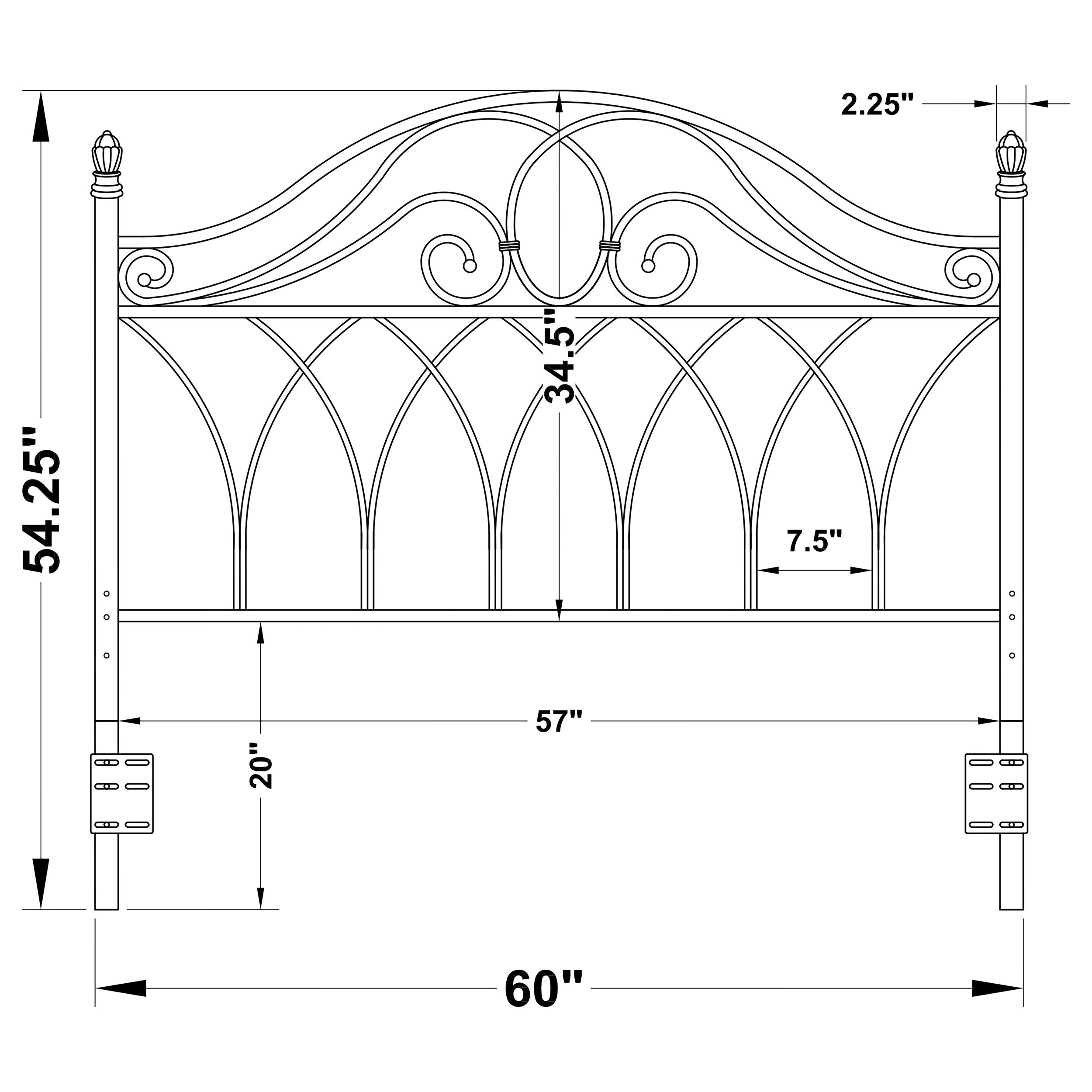 Coaster Zola / Full Metal Scroll Headboard Brown Default Title