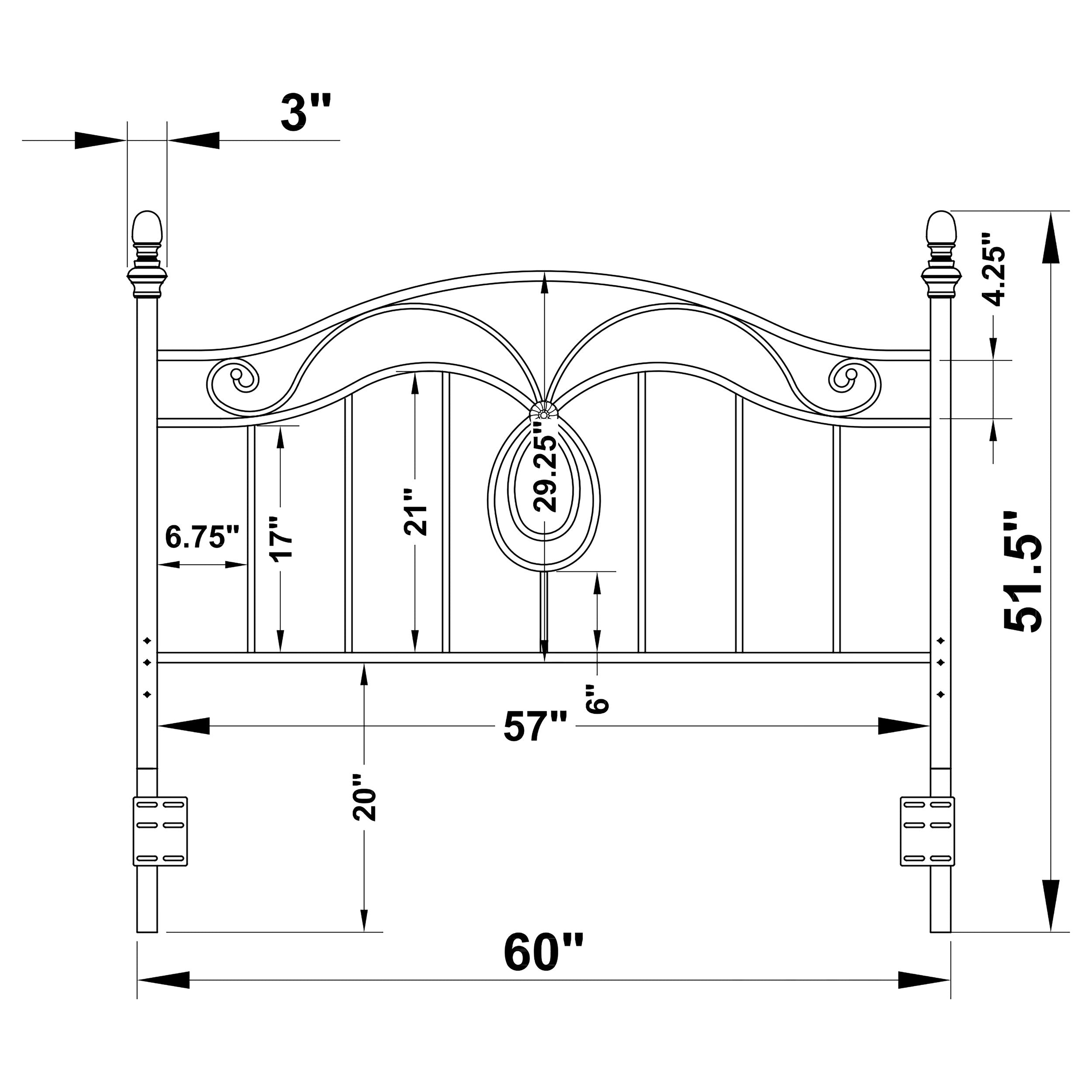 Coaster Evan / Full Scroll Metal Headboard Dark Grey Default Title