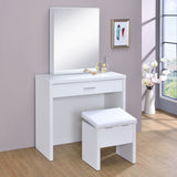 Coaster Harvey 2-piece Vanity Set with Lift-Top Stool White Default Title