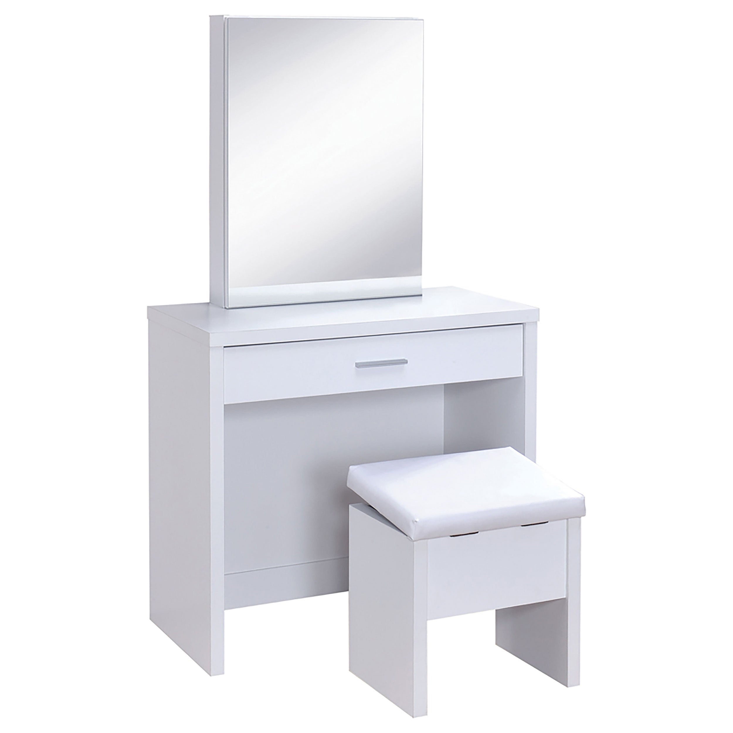 Coaster Harvey 2-piece Vanity Set with Lift-Top Stool White Default Title