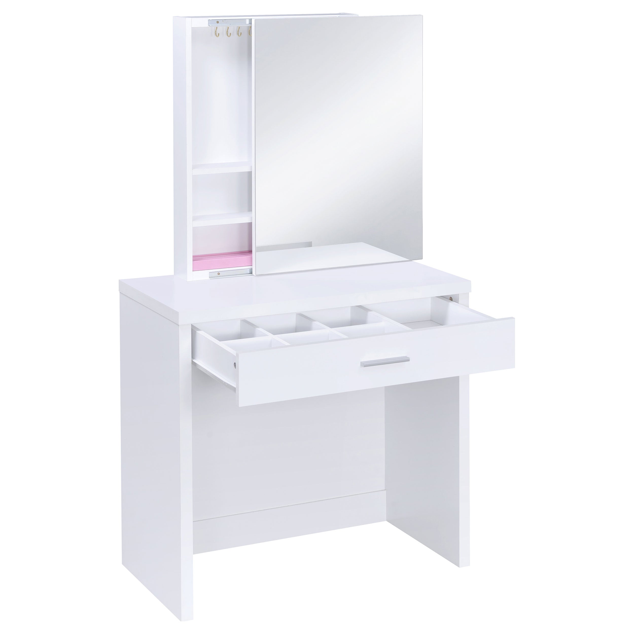 Coaster Harvey 2-piece Vanity Set with Lift-Top Stool White Default Title