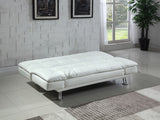 Coaster Dilleston Tufted Back Upholstered Sofa Bed White Default Title