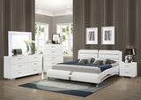 Coaster Jeremaine Bedroom Set with LED Mirror Glossy White Eastern King Set of 5