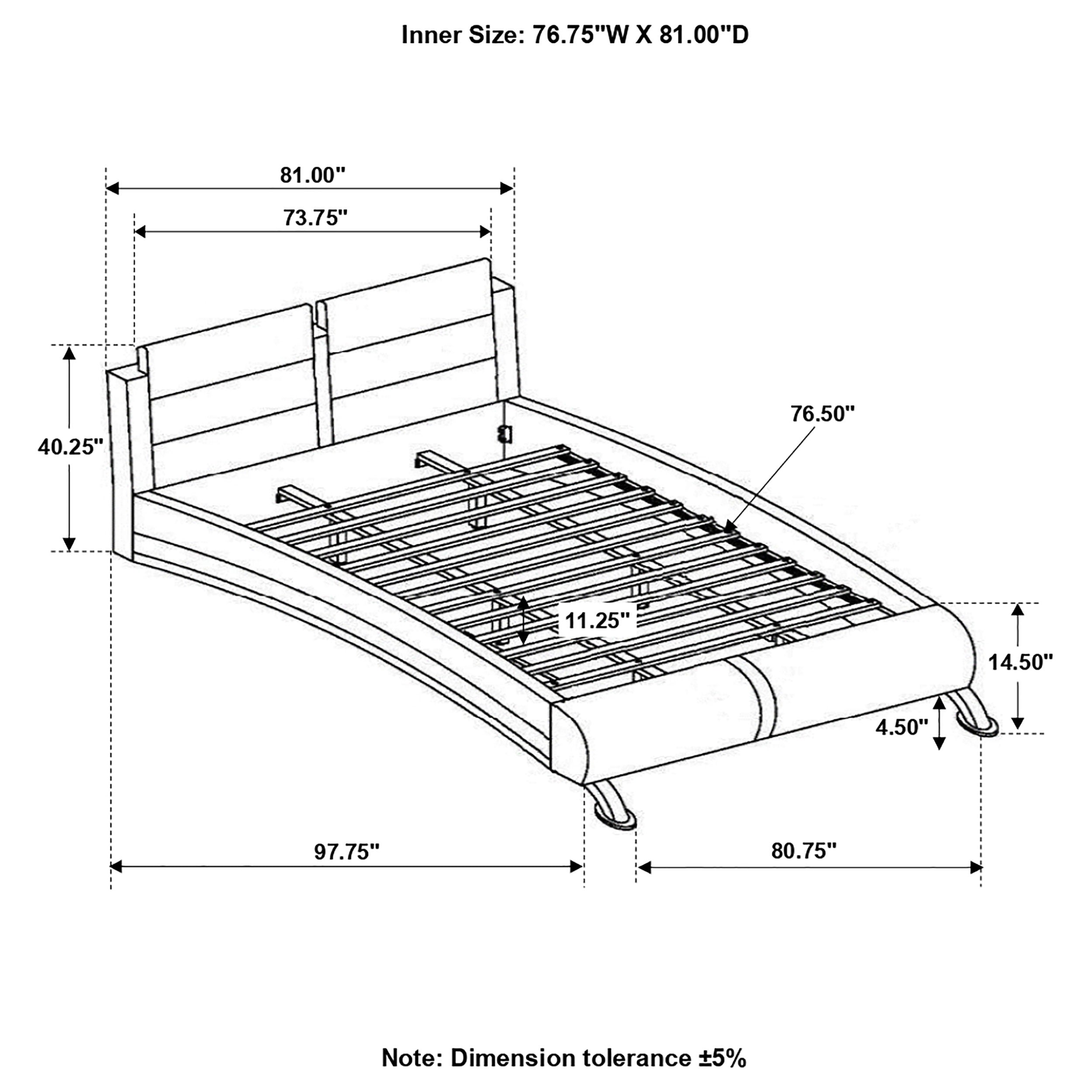 Coaster Jeremaine Upholstered Bed White Cal King