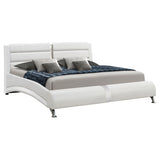 Coaster Jeremaine Upholstered Bed White Cal King