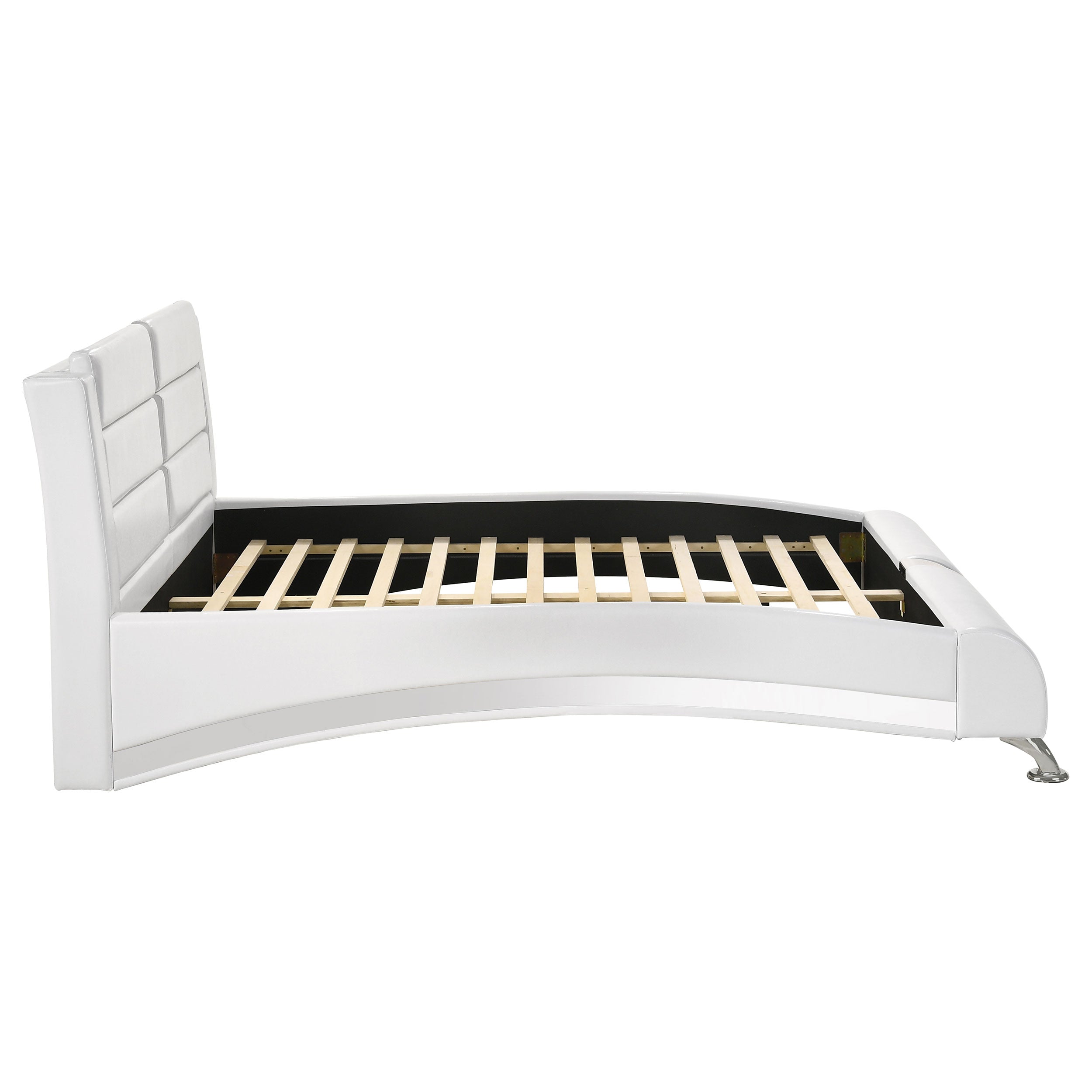 Coaster Jeremaine Upholstered Bed White Cal King