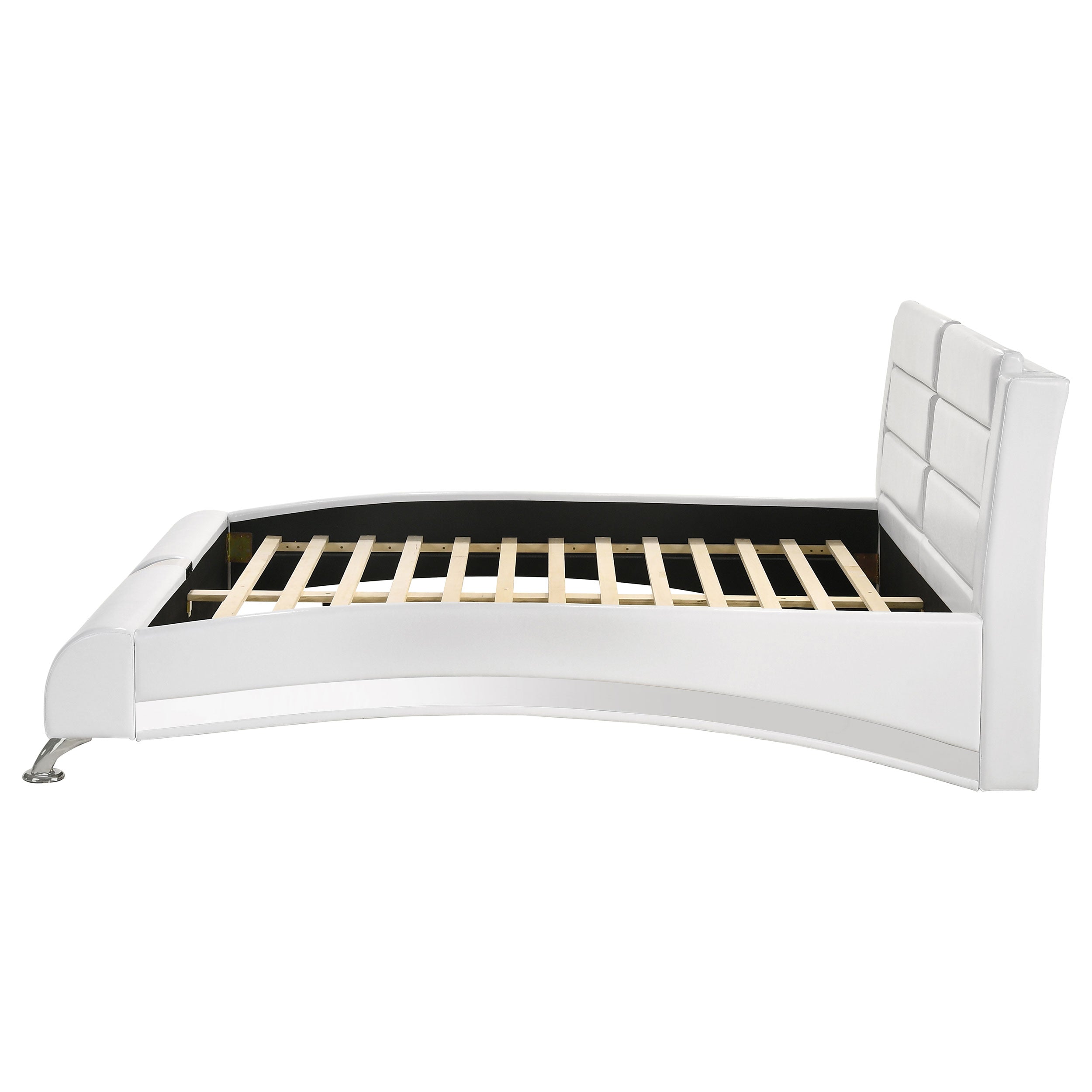 Coaster Jeremaine Upholstered Bed White Cal King