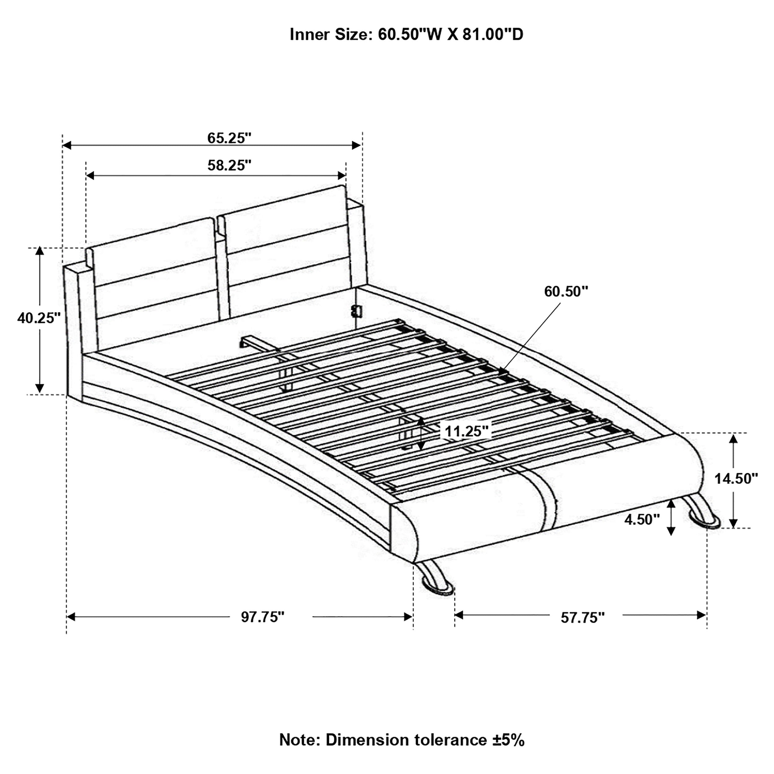 Coaster Jeremaine Upholstered Bed White Cal King