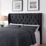 Coaster Murrieta King Tufted Upholstered Headboard Charcoal Default Title