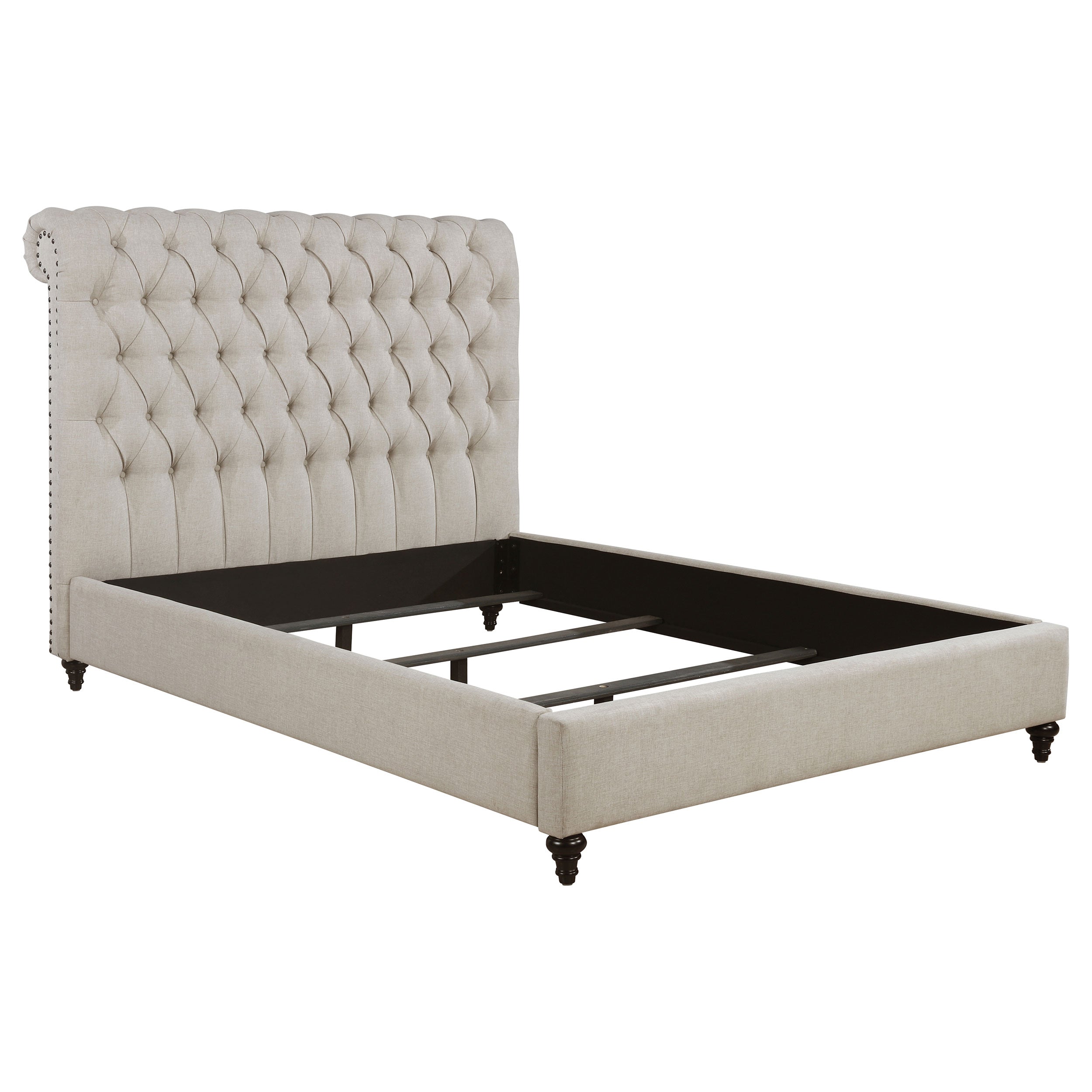 Coaster Devon Tufted Upholstered Bed Beige Cal King