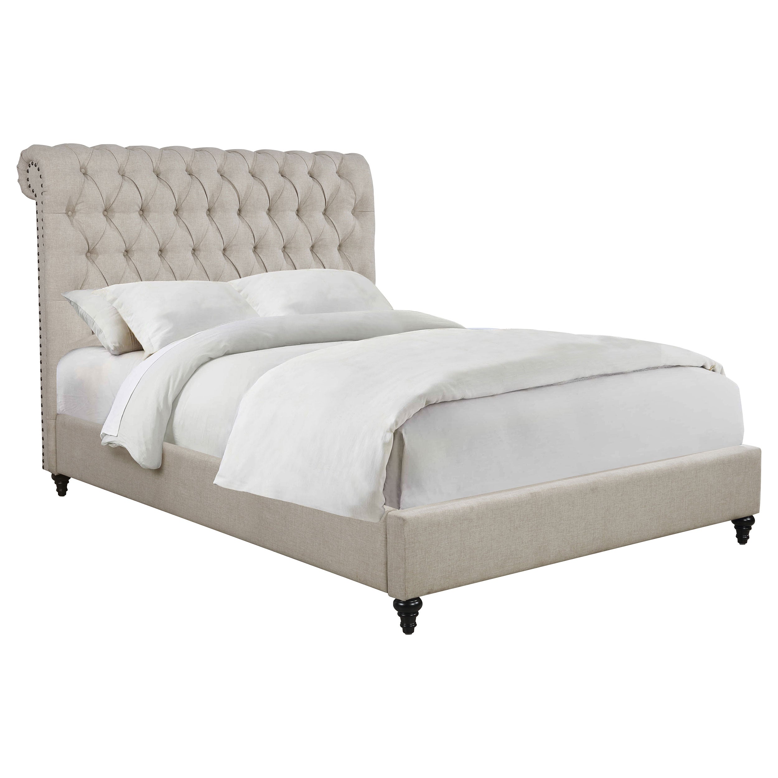 Coaster Devon Tufted Upholstered Bed Beige Full