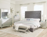 Coaster Camille Bedroom Set Grey and Metallic Mercury Eastern King Set of 4