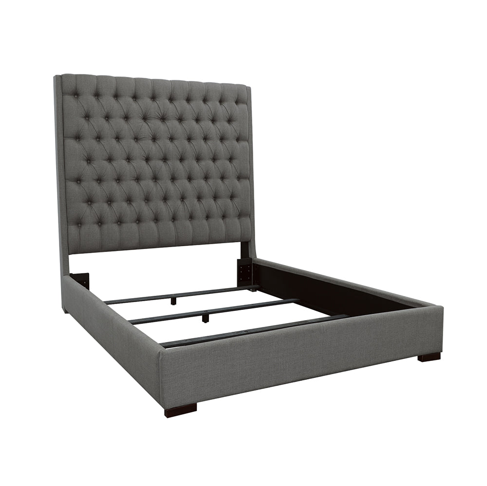 Coaster Camille Tall Tufted Bed Grey Cal King