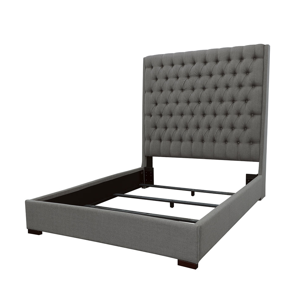 Coaster Camille Tall Tufted Bed Grey Cal King