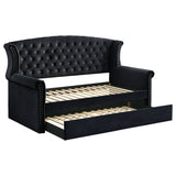 Coaster Scarlett Upholstered Tufted Twin Daybed with Trundle Black