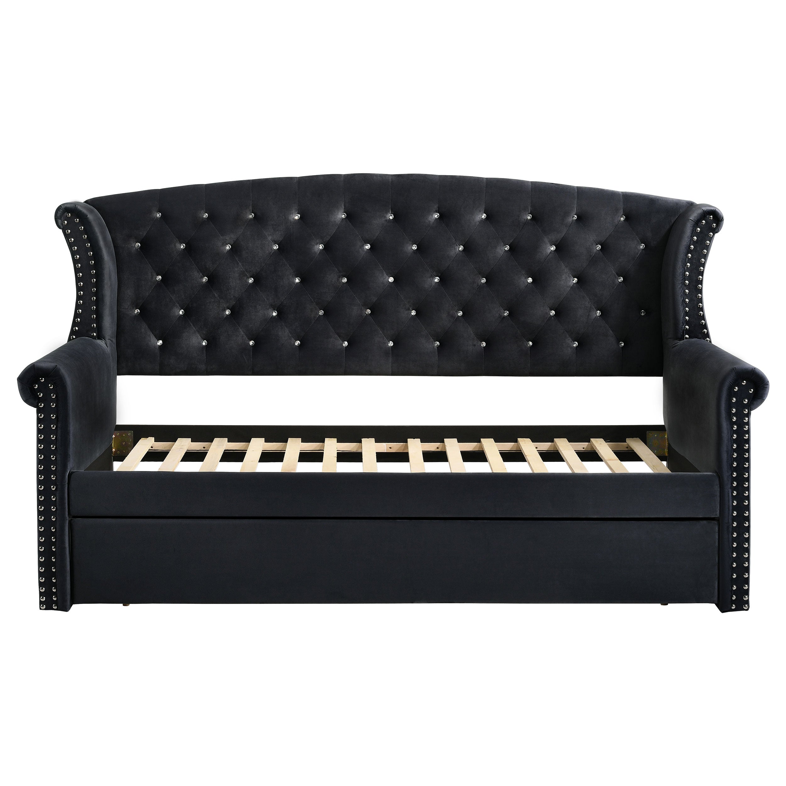 Coaster Scarlett Upholstered Tufted Twin Daybed with Trundle Black