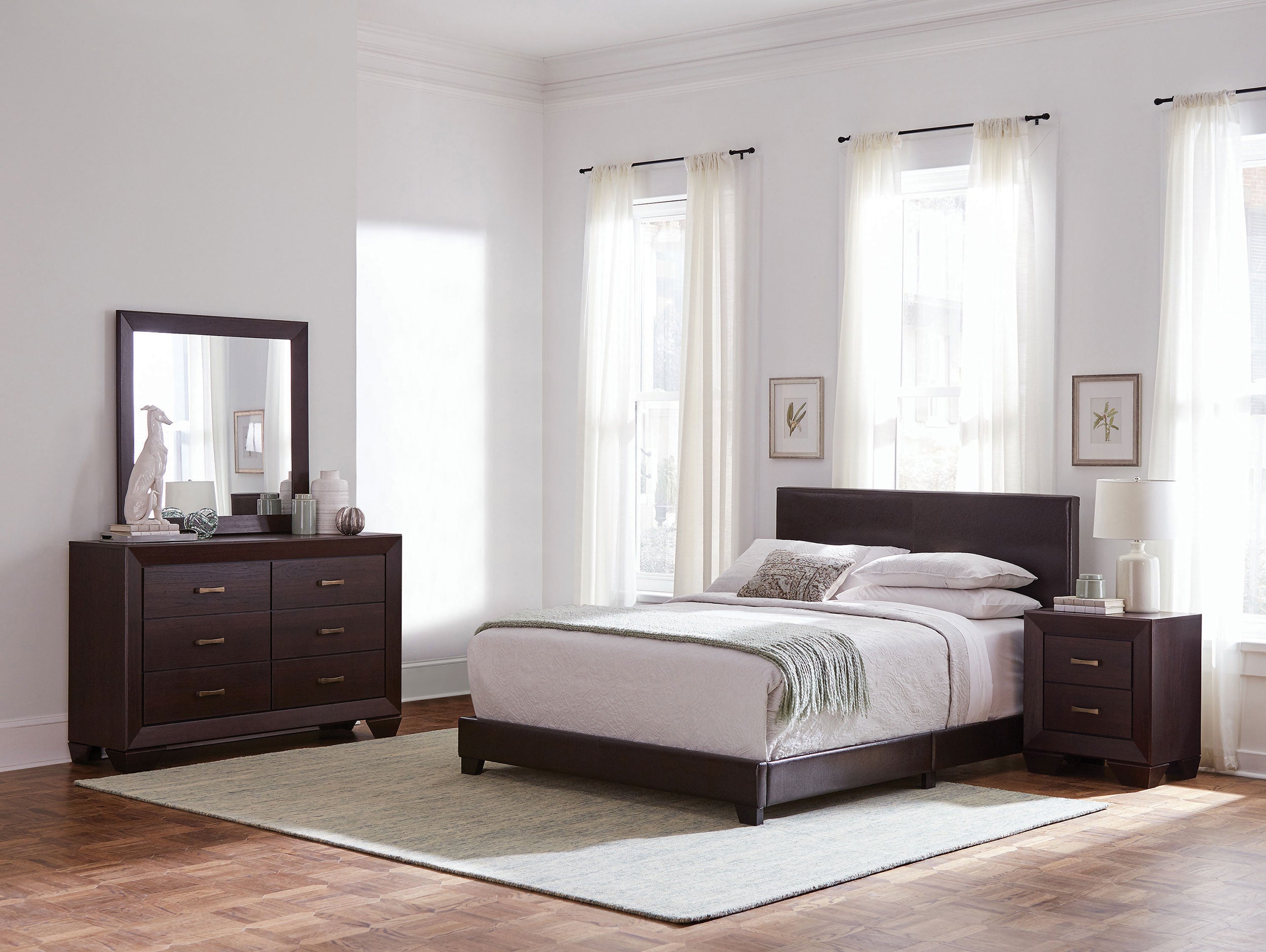 Coaster Dorian Bedroom Set Brown and Dark Cocoa Twin Set of 5