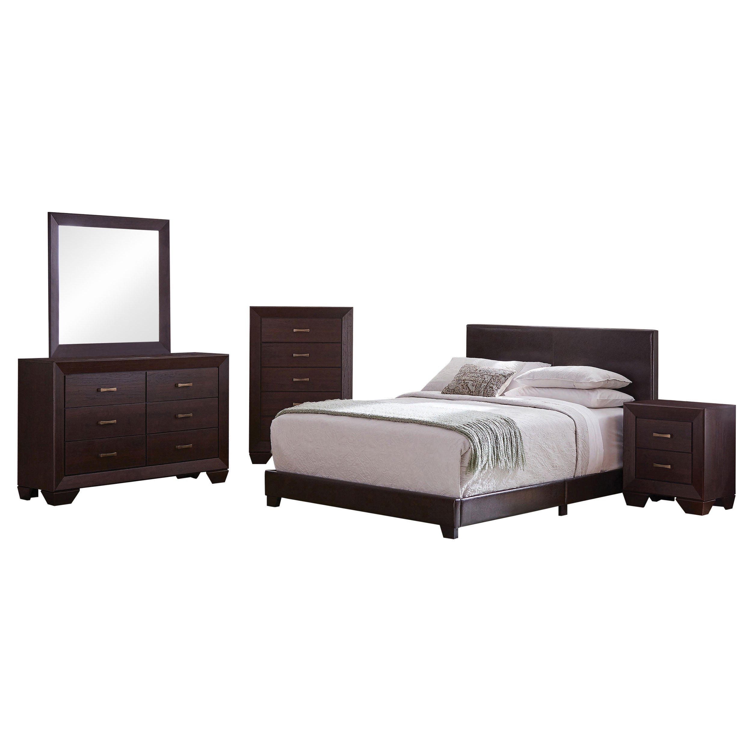 Coaster Dorian Bedroom Set Brown and Dark Cocoa Eastern King Set of 5