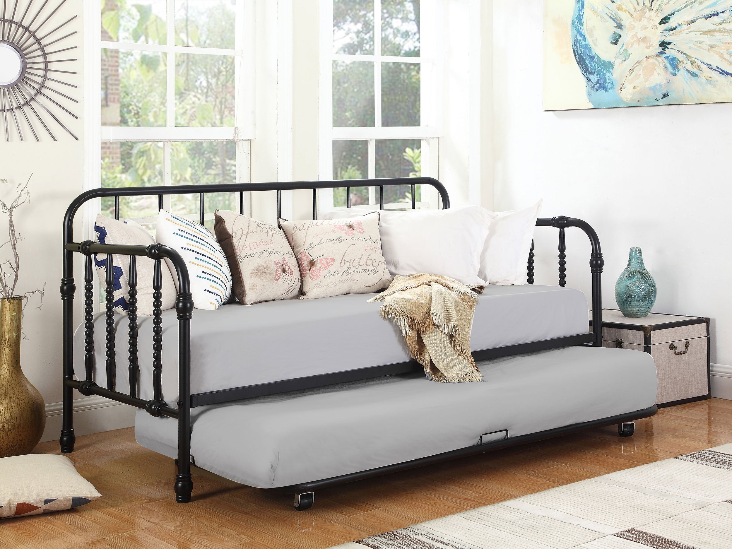 Coaster Livingston Daybed with Trundle Dark Bronze White